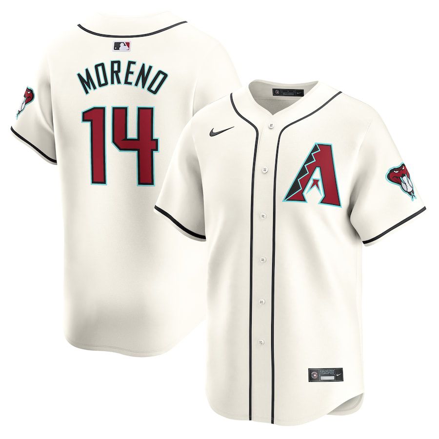 Men Arizona Diamondback #14 Gabriel Moreno Nike White Home Limited Player MLB Jersey